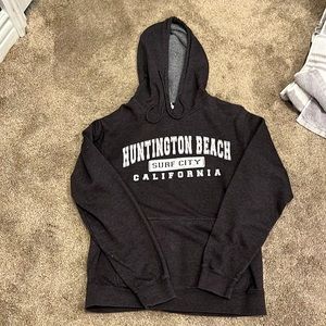 huntington beach dark gray hoodie
